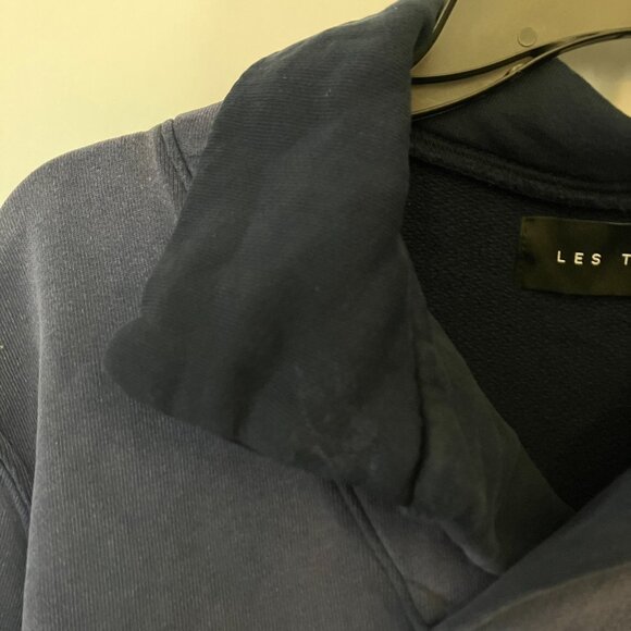 Les Tien Mens Sweatshirt Yacht Pullover Medium Blue Dip Dye Ombre Collar Preppy - Picture 4 of 10